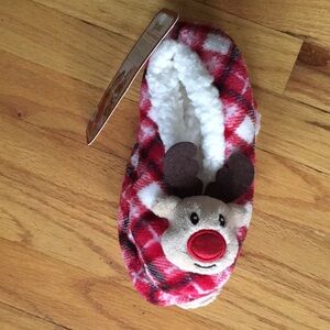 Christmas Reindeer Sherpa Slippers